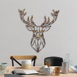 Wallity Deer - 3 Accesorio de Pared de Metal Multicolor